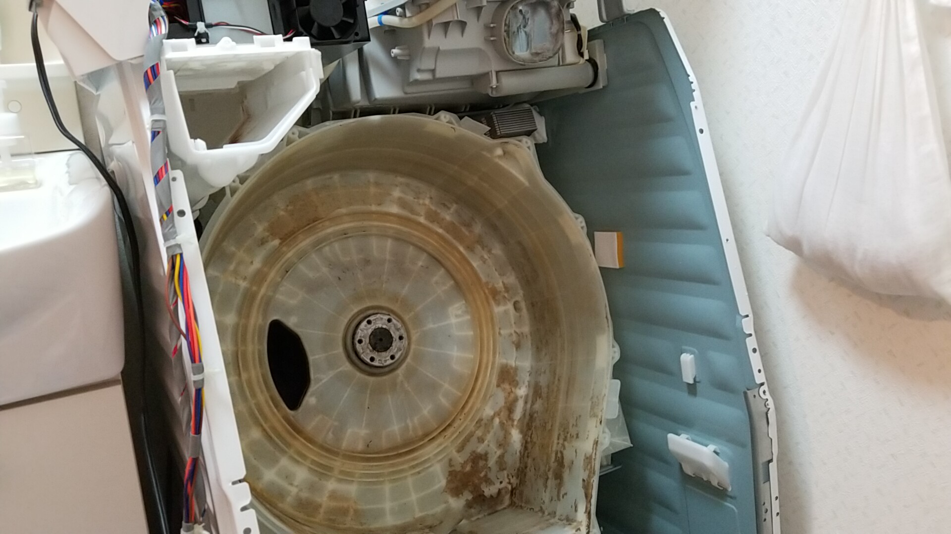 愛知県北名古屋市 パナソニック製ドラム式洗濯機クリーニング同時乾燥系統清掃